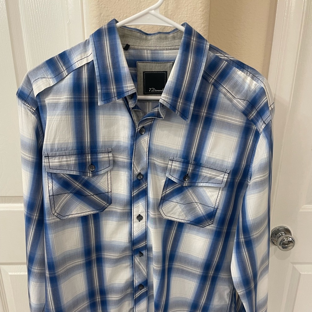 Large 7 diamonds button down shirt